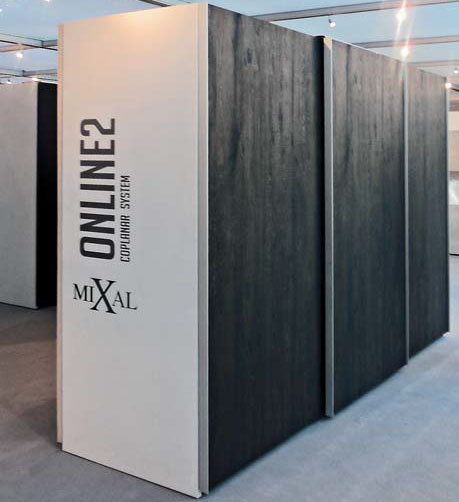 Компания «Аметист» представляет навесную компланарную систему раздвижения дверей ONLINE итальянской фирмы MIXAL