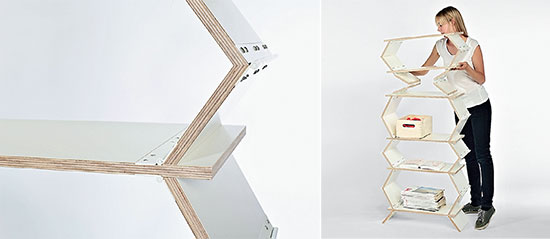 Конструкция из полок Stockwerk, которую она только что представила публике, поражает воображение своей примитивностью и функциональностью (журнал «Мебельный бизнес»)